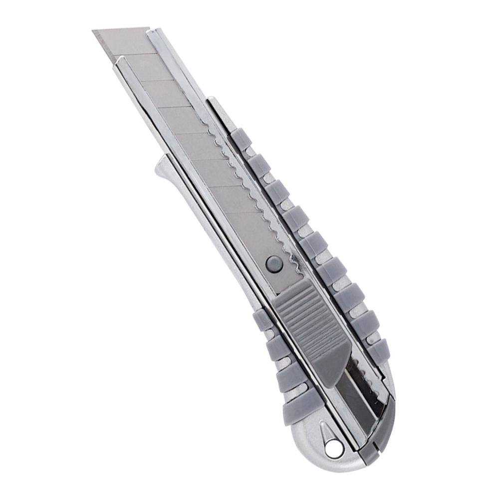 Нож строительный КМ 18 мм с ломающимся лезвием металлический корпус нож строительный hesler 18 мм с ломающимся лезвием стальной корпус