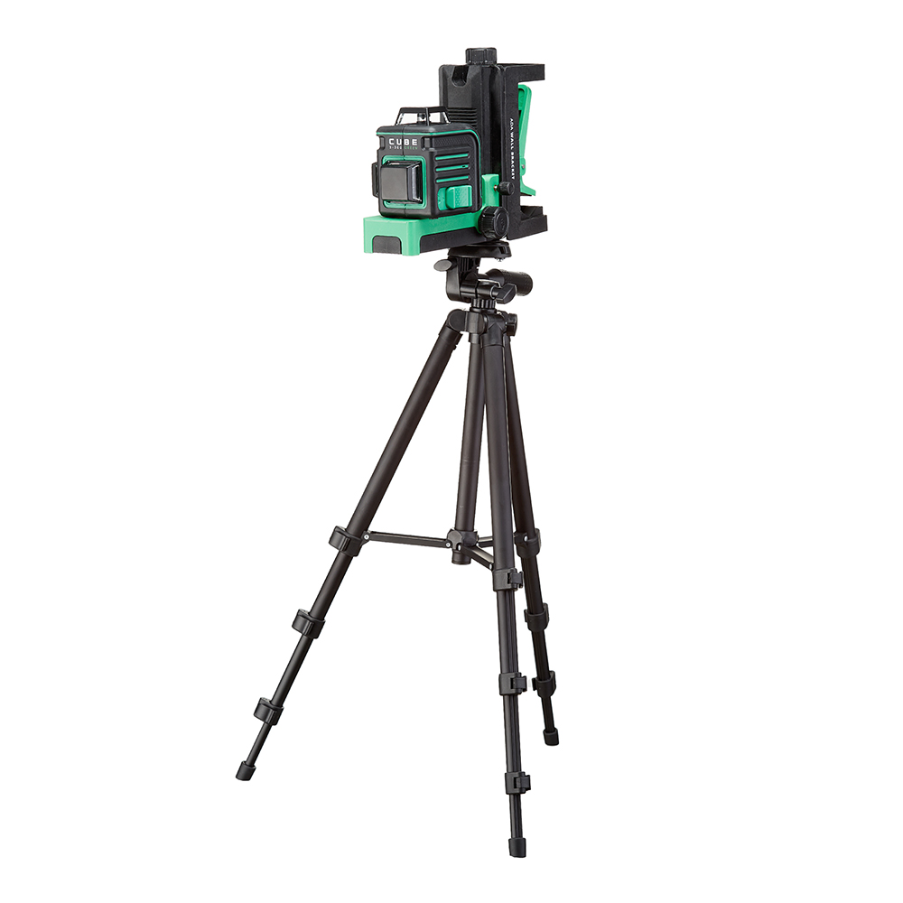 Уровень лазерный ADA Cube 3-360 Green Ultimate Edition (А00569) со штативом и отражателем 3 осевой лазерный выравниватель регулируемый зажим высота и низкая 360 градусов для лазерной указки держатель модуля крепление зажим