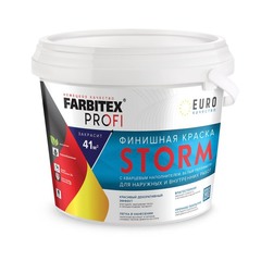 Краска финишная Farbitex Profi Storm с кварцевым наполнителем белая перламутр 5 л