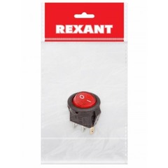 Выключатель клавишный круглый Rexant 250В 3А 3с ON-OFF красный c подсветкой Micro 36-2530 RWB-106 SC-214
