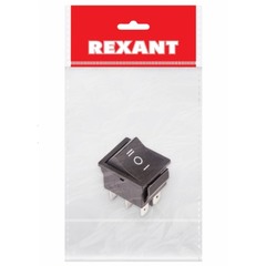 Выключатель клавишный Rexant 250В 15А 6с ON-OFF-ON черный c нейтралью 36-2370 RWB-508