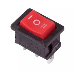 Выключатель клавишный Rexant 250В 6А 3с ON-OFF-ON красный c нейтралью Mini 36-2144 RWB-205