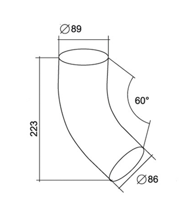 Колено трубы Grand Line металлическое d90 мм 60° коричневое RAL 8017 Вид№4