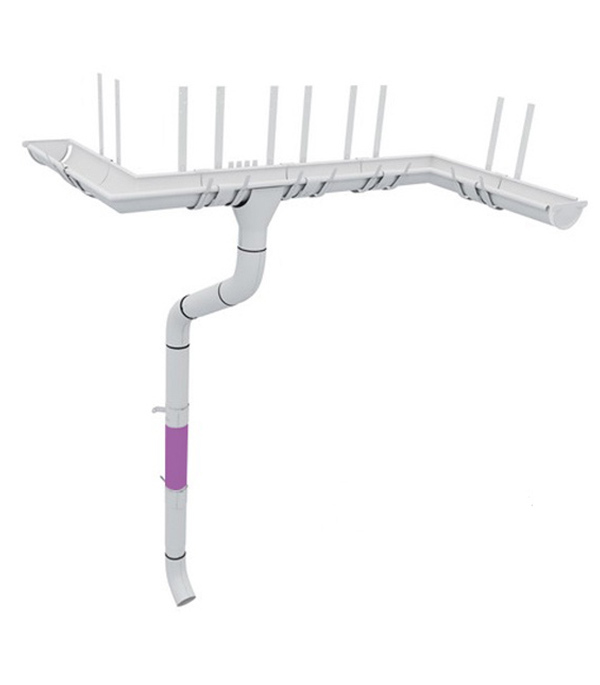 Труба водосточная Grand Line металлическая d90 мм 1 м белая RAL 9003 Вид№5