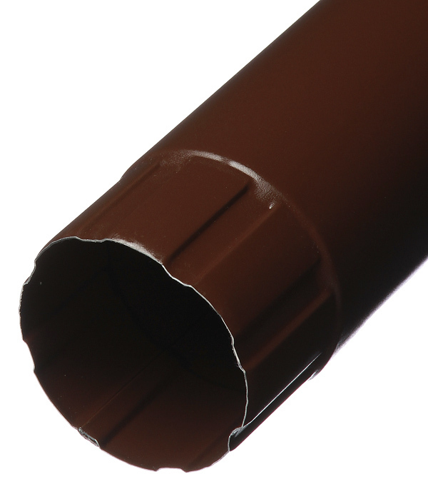 фото Труба водосточная grand line металлическая d90 мм 1 м коричневая ral 8017
