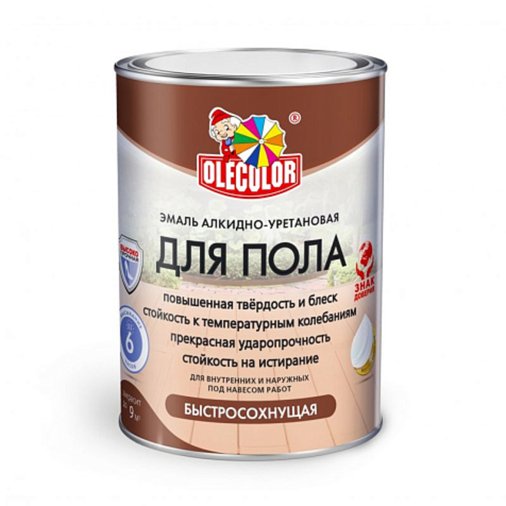 Эмаль алкидно-уретановая Olecolor для пола серая 1,8 кг — купить в ...