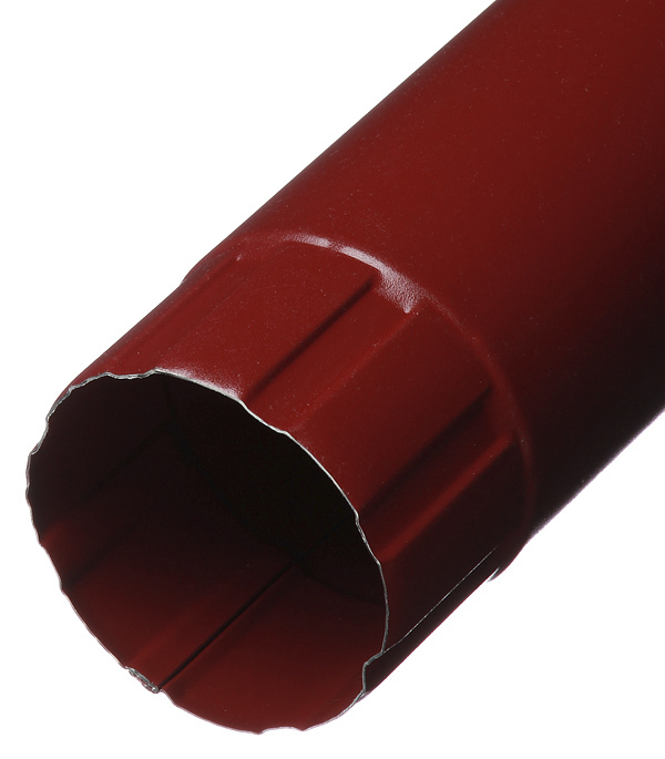 фото Труба водосточная grand line металлическая d90 мм 1 м красное вино ral 3005
