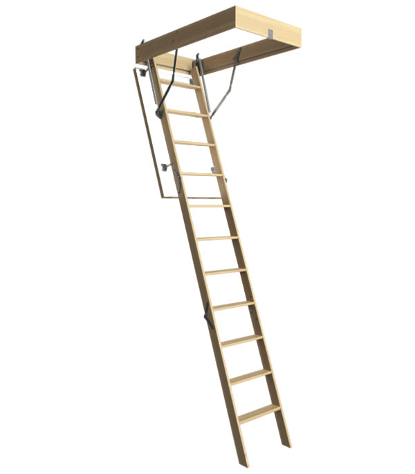 фото Лестница чердачная docke premium деревянная 300х70х120 см