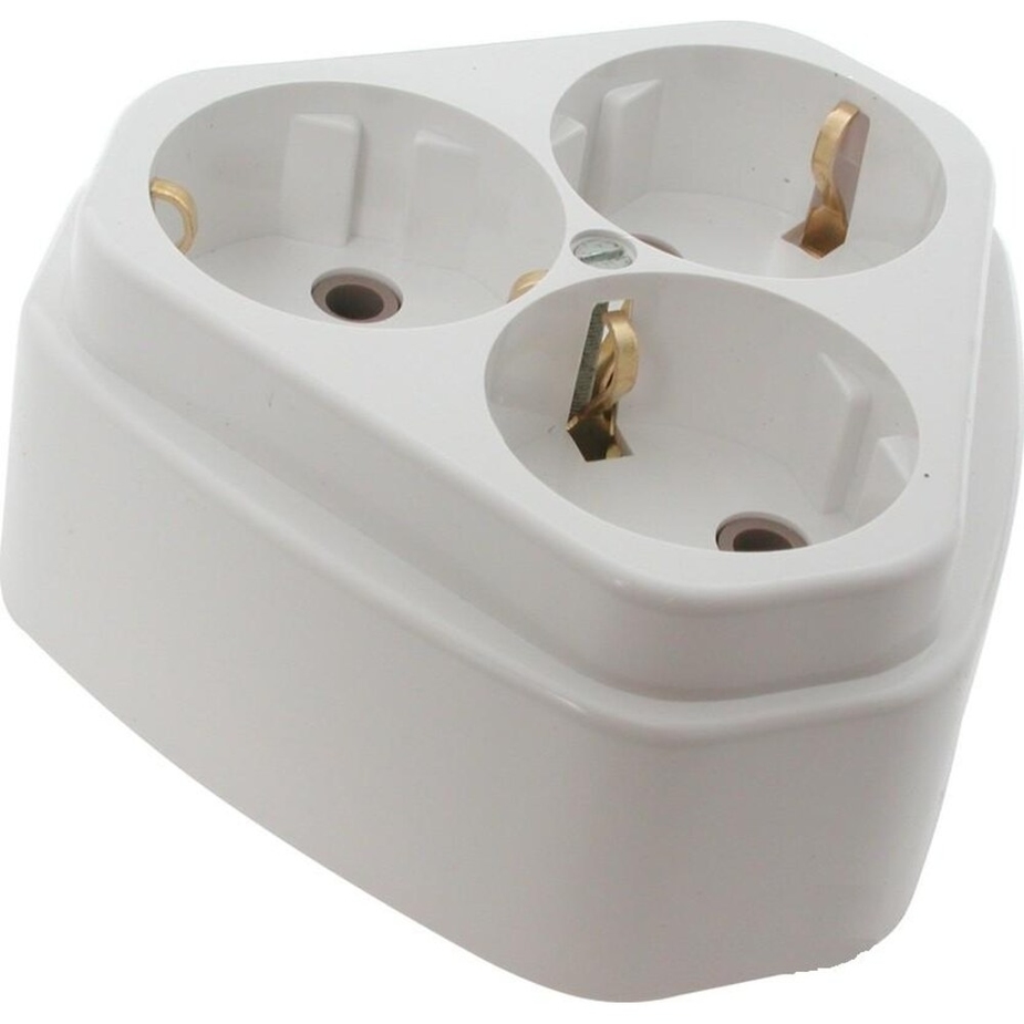 Розетка встраиваемая Глория трехместная, с заземлением РС1016-835 ...