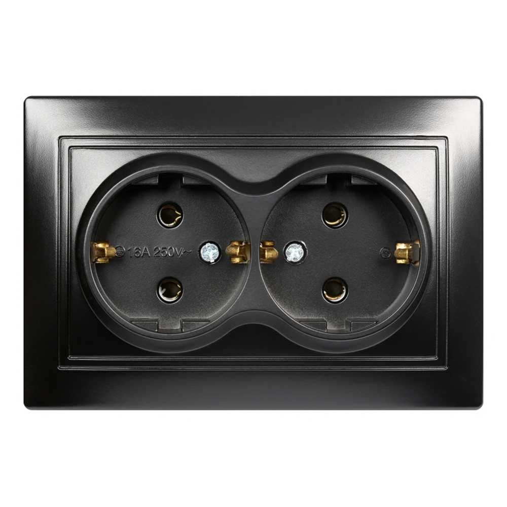 Розетка встраиваемая Smartbuy Венера двухместная с заземлением 16А ...