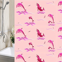 Штора для ванной Альфа Стиль 180х180 см розовые дельфины
