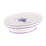 Мыльница для ванной Verran Lavender настольная керамика белая/фиолетовая (880-14)