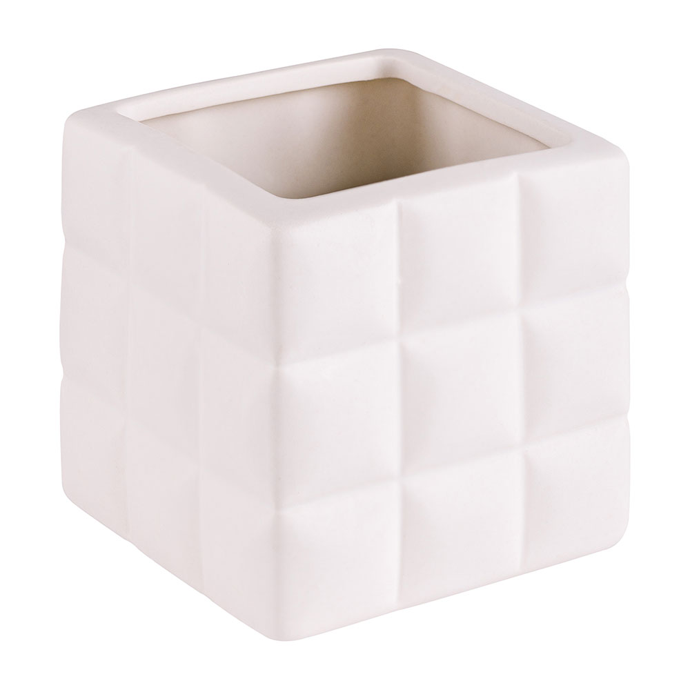 мыльница для ванной verran quadratto настольная керамика белая 880 11 Стакан для ванной Verran Quadratto настольный керамика белый (850-11)