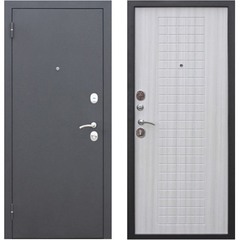 Дверь металлическая Гарда Муар 8 мм белый ясень левая 860х 2050 мм