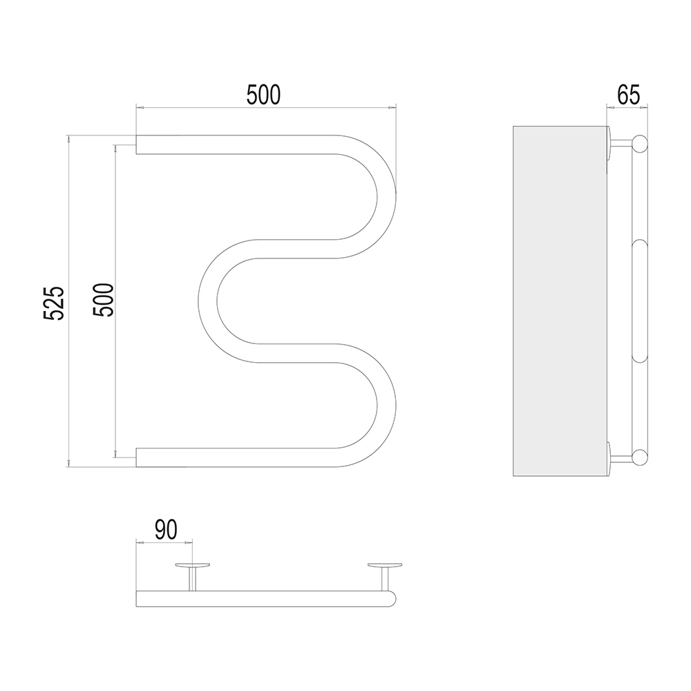 фото Полотенцесушитель электрический м-образный terminus 500х500 мм хром