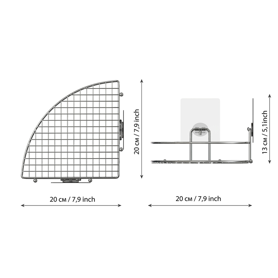 Угловая полка решетка для ванной