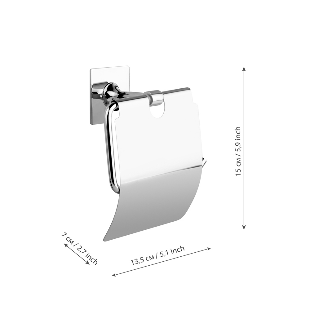 фото Держатель для туалетной бумаги kleber expert kle-ex015 с крышкой металл хром