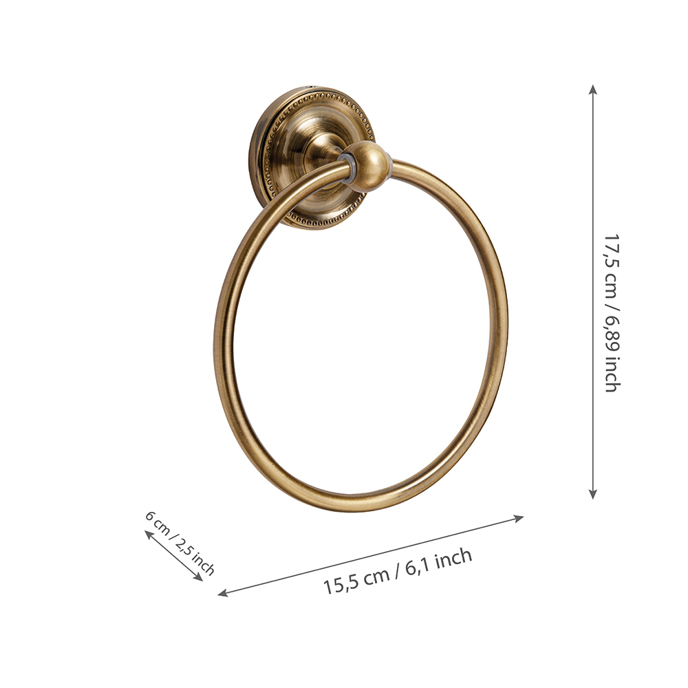 фото Полотенцедержатель кольцо fora real for-re011 d160 мм на шуруп металл бронза