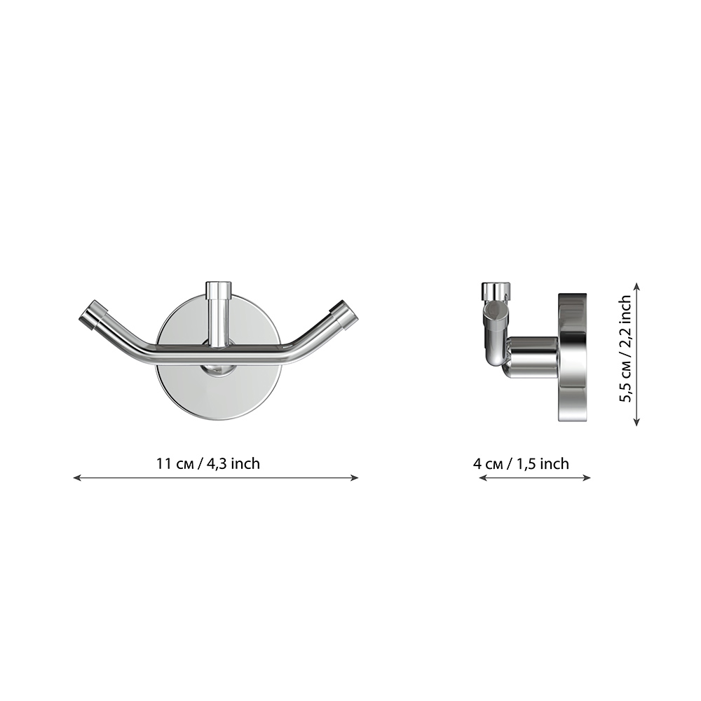 фото Крючок для ванной fora long тройной на шуруп металл хром