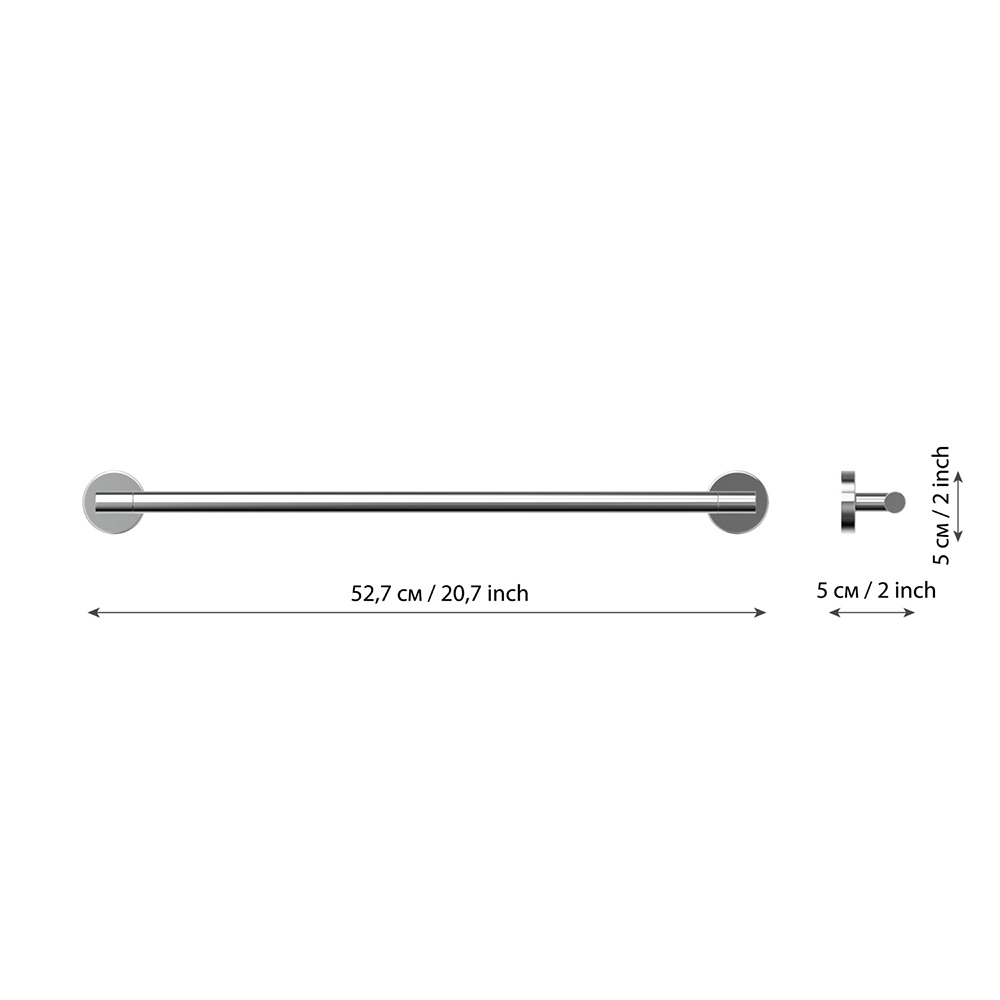 фото Полотенцедержатель fora long l008 500 мм на шуруп металл хром
