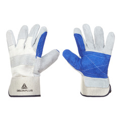 Перчатки кожаные комбинированные Delta Plus DS202 серо-синие