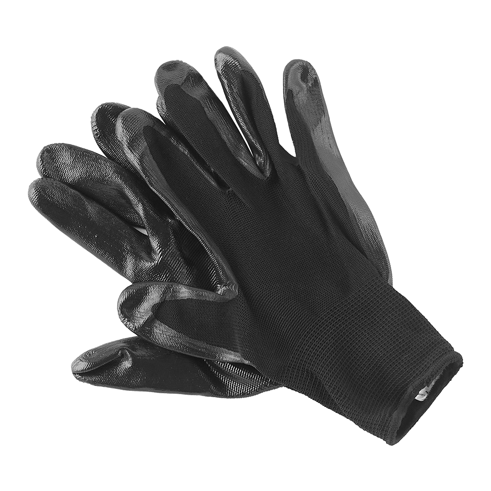 фото Перчатки защитные трикотажные с нитриловым покрытием hesler 10 (l ) черный
