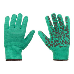 Перчатки хлопчатобумажные для садовых работ СПЕЦ-SB Комфорт с ПВХ покрытием зеленые