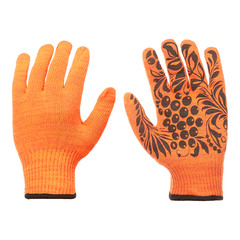 Перчатки хлопчатобумажные для садовых работ СПЕЦ-SB Комфорт полиуретановое покрытие оранжевые