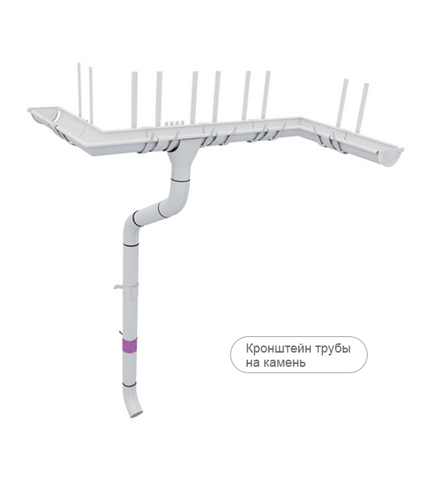 Кронштейн хомут труб Grand Line металлический на кирпичную стену d90 мм графитовый серый RAL 7024 с крепежом Вид№2