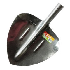Лопата совковая Урожайная сотка, щебеночная, рельсовая сталь с ребрами жесткости, с черенком