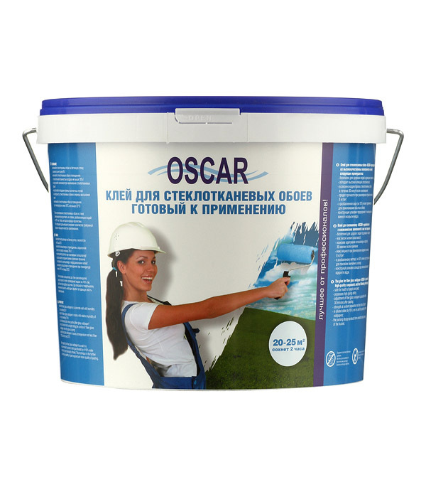 Клей для стеклообоев Oscar готовый 5 кг клей для стеклообоев и стеклохолстов oscar сухой 0 4 кг