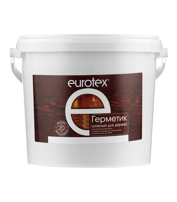 Герметик шовный для дерева Eurotex орех 6 кг герметик акриловый шовный высокоэластичный farbitex профи wood артикул 4300005099 цвет орех фасовка 6 кг