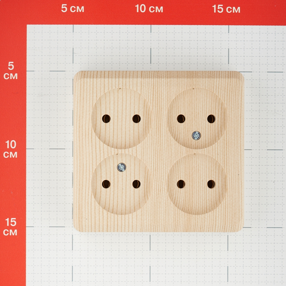 фото Розетка schneider electric этюд четверная pa16-205d открытая установка сосна без заземления ip20
