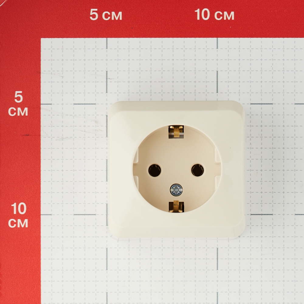 фото Розетка schneider electric этюд pa16-003k открытая установка кремовая с заземлением ip20