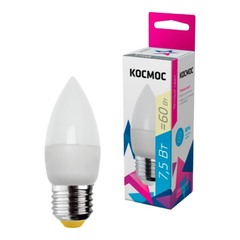 Лампа светодиод. LED Космос CN 7.5Вт 220В Е27 3000К Экономик