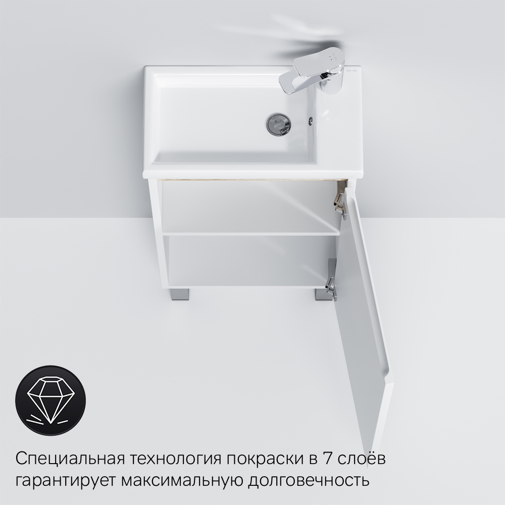 

Тумба под раковину AM.PM X-Joy 55 см напольная дерево/белая (M85AFSX0552WG)