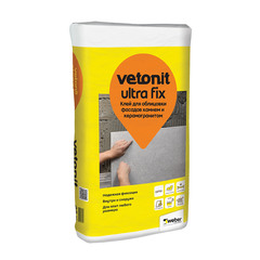 Клей для плитки/ керамогранита/ мозаики/ камня Vetonit Ultra fix серый (класс С2 T S1) 25 кг