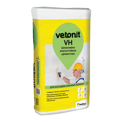 Шпаклевка цементная Weber.vetonit VH для влажных помещений белая 20 кг