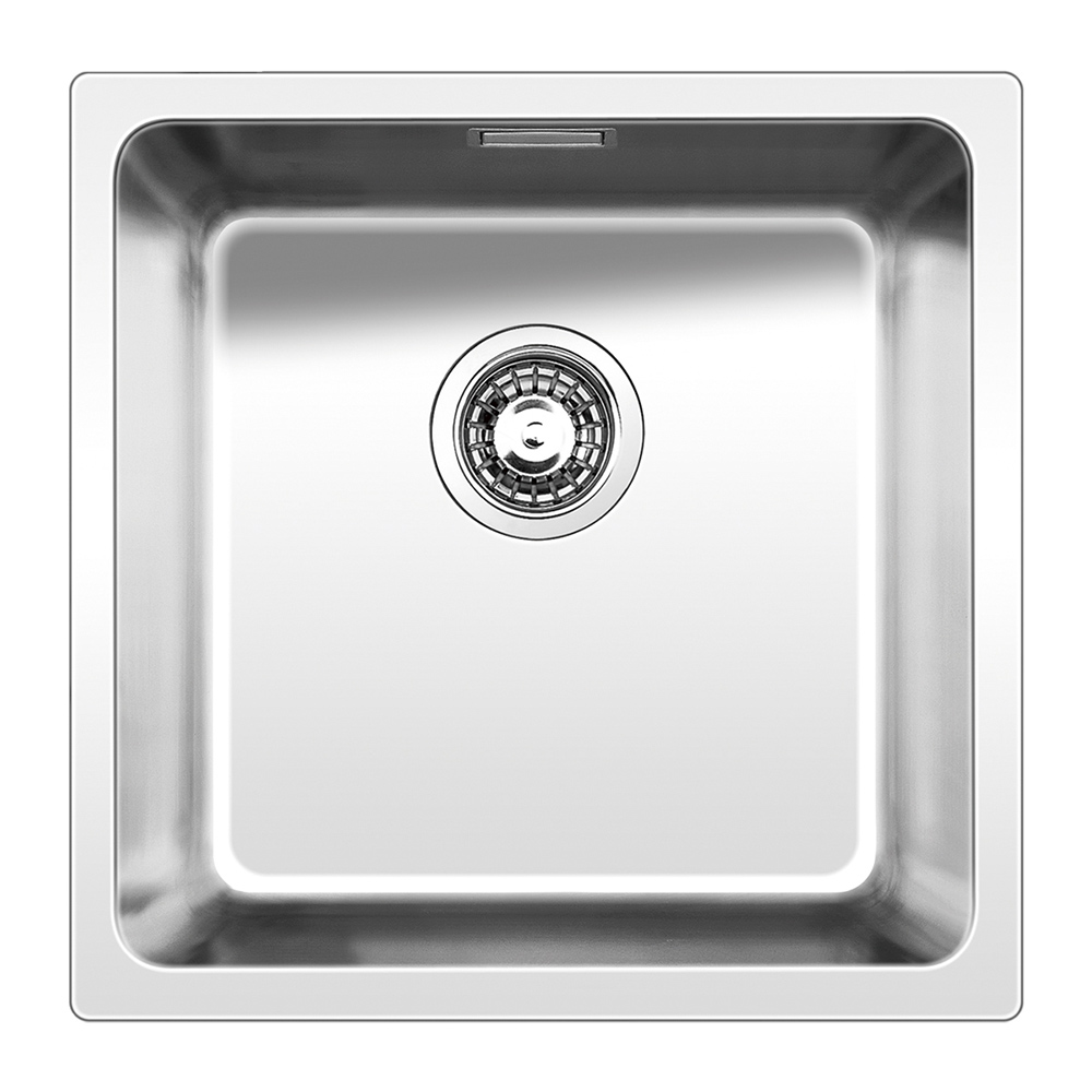 фото Мойка для кухни ukinox лофт lob 400х400х200 мм врезная квадратная сталь