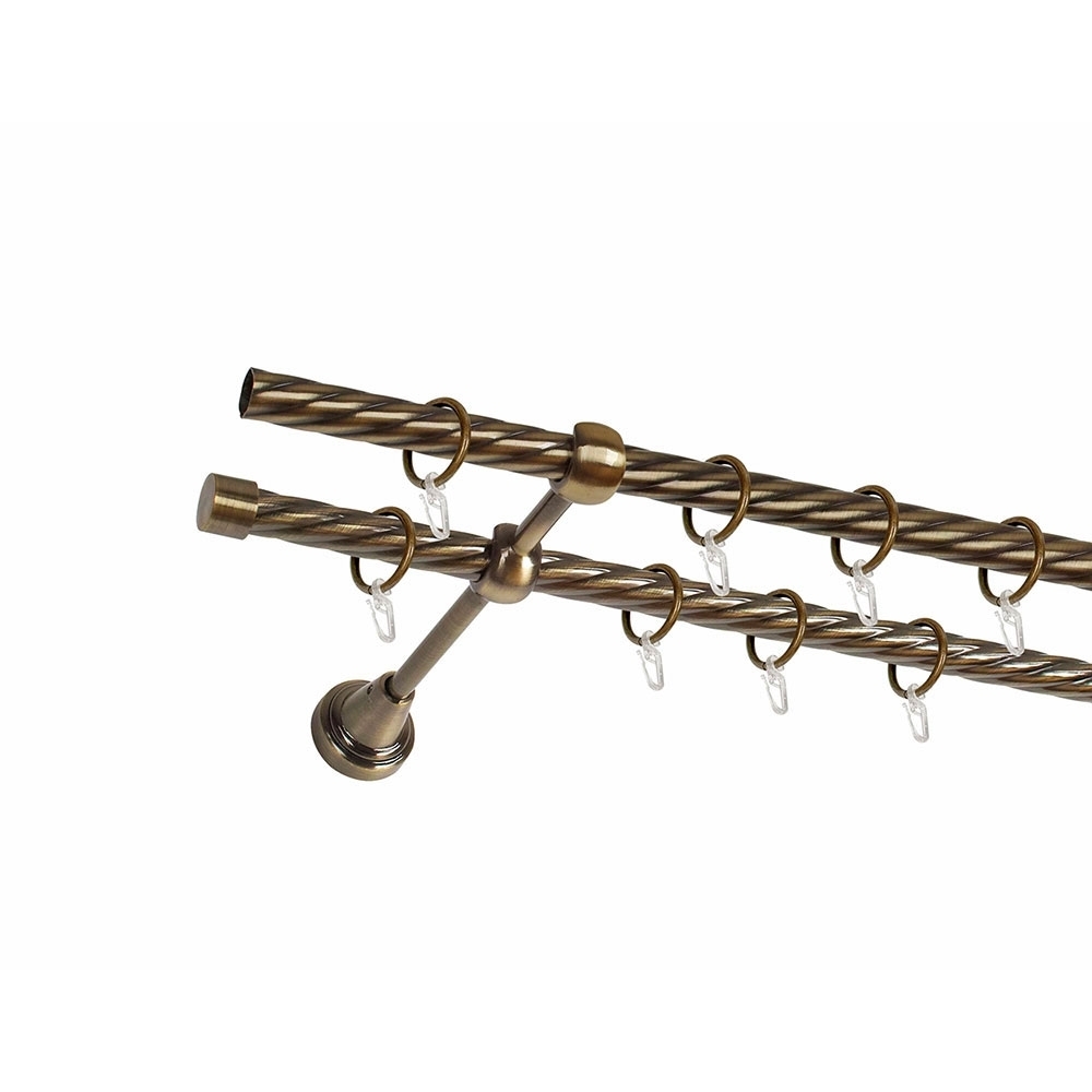 Карниз металлический 1-рядный золото антик, гладкая труба, ø16 мм (DF-100124)