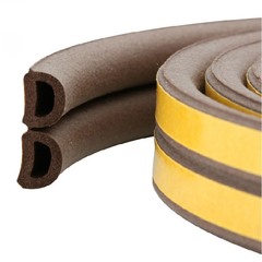 Уплотнительная лента самоклеящаяся вспененный EPDM каучук, D-профиль, коричневая, 9x6мм, 100м, (шт.)