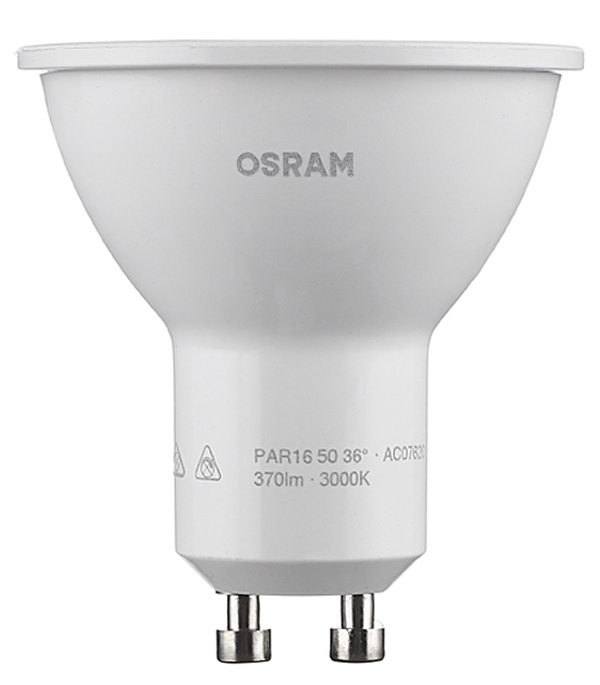 Лампа светодиодная Osram GU10 3000К 5 Вт 350 Лм 220-230 В рефлектор PAR51 прозрачная лампа умная светодиодная yeelight gu10 2700 6500к 4 5 вт 350 лм 220 240 в рефлектор прозрачная диммируемая