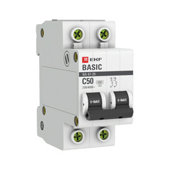 Автоматический выключатель EKF (mcb4729-2-50C) 2P 50А тип С 4,5 кА 400 В на DIN-рейку