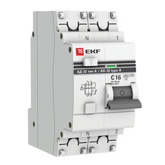 Автомат дифференциальный EKF (DA32-16-30-a-pro) 16А 30 мА 1P+N тип A 4,5 кА