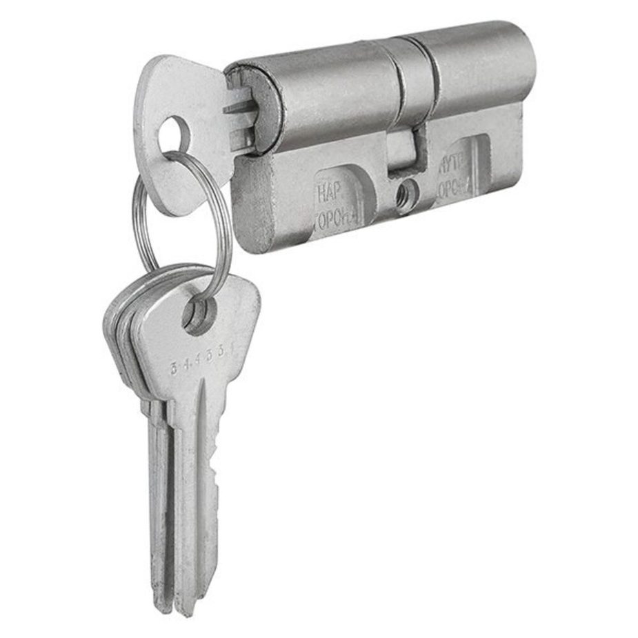 Механизм цилиндровый МЦ1, "ключ-ключ", сплав ЦАМ, 4 ключа, пластинчатый ...