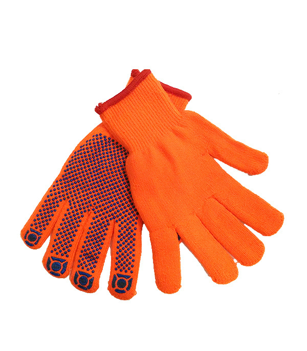 фото Перчатки акриловые с пвх покрытием утепленные оранжевые 10 (xl)