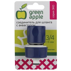 Коннектор Green Apple 12 мм 1,2 с аквастопом пластик GAES20-05