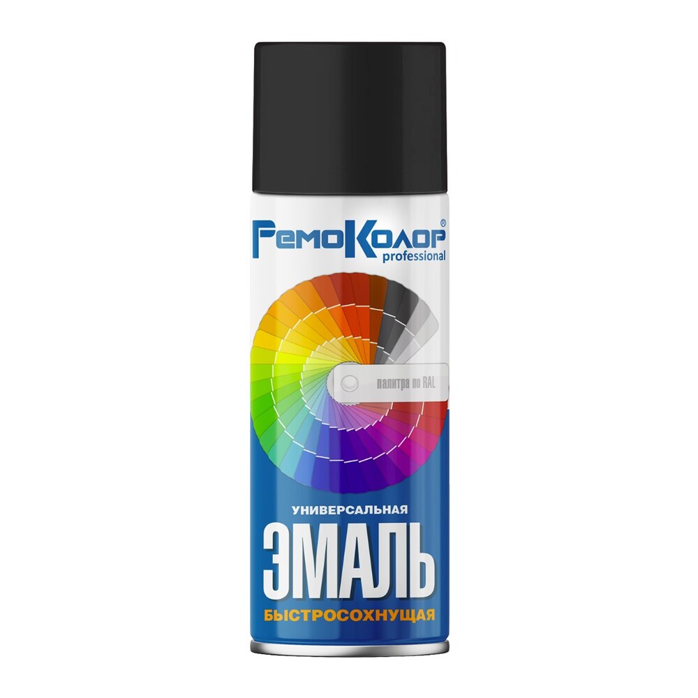 Эмаль универсальная акриловая, ЧЁРНАЯ матовая, 520мл, (шт.) — купить в ...