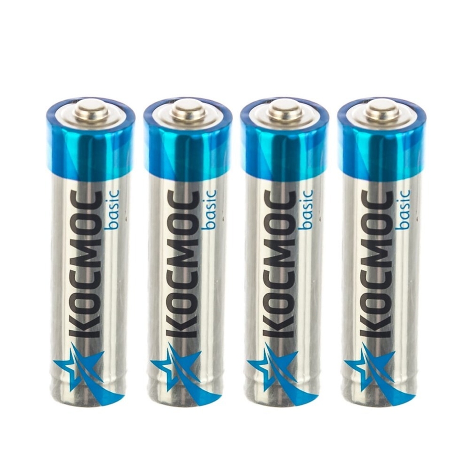 Батарейка пальчиковая, LR6, алкалиновая, пленка,, АА, 4 шт., (уп ...