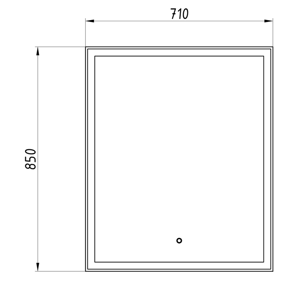 фото Зеркало асб-мебель диана 710х850 мм с подсветкой белое с сенсорным выключателем